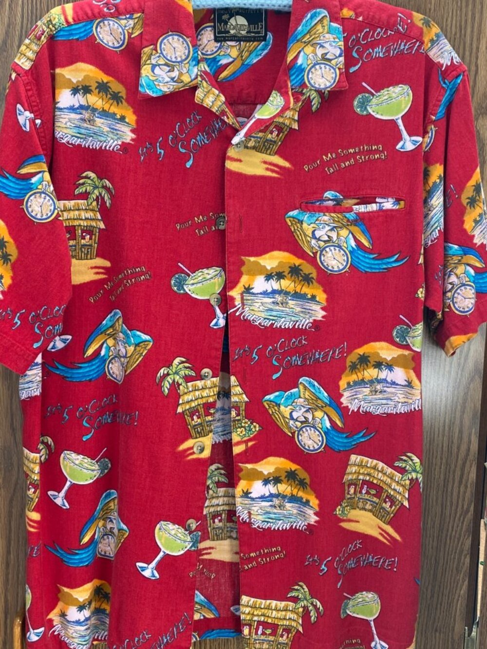 🦜 Margaritaville Jimmy Buffett "Lyrically Speaking" Tropical Button-Down Size L